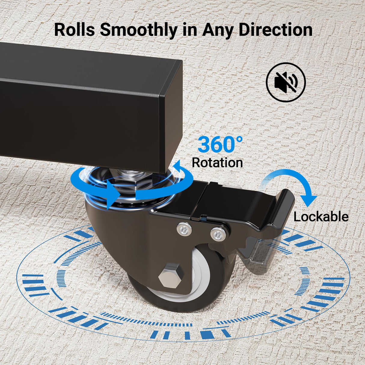 PERLESMITH Rolling TV Stand on Wheels for 32-83 Inch Screens up to 110lbs, Mobile TV Cart Height Adjustable Portable Outdoor TV Stand Tilt Rolling TV Cart with Shelf Max VESA 600x400mm PSTVMC03 PERLESMITH