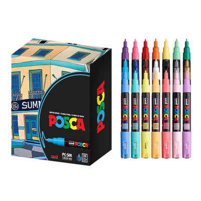 21 Posca Paint Markers,1M Extra Fine Posca Markers with Replaceable Tips,Posca Marker Set of Acrylic Paint Pens | Posca Pens for Art Supplies,Fabric Paint,Fabric Markers,Paint Pen,Art Markers