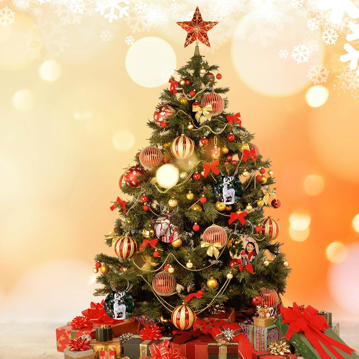 45 Pcs 2.75 inch Sublimation Keychains Blanks Round Ornaments MDF Double Side Sublimation Blanks Ornaments Christmas Products Bulk Sublimation Blanks AiDiYGECO