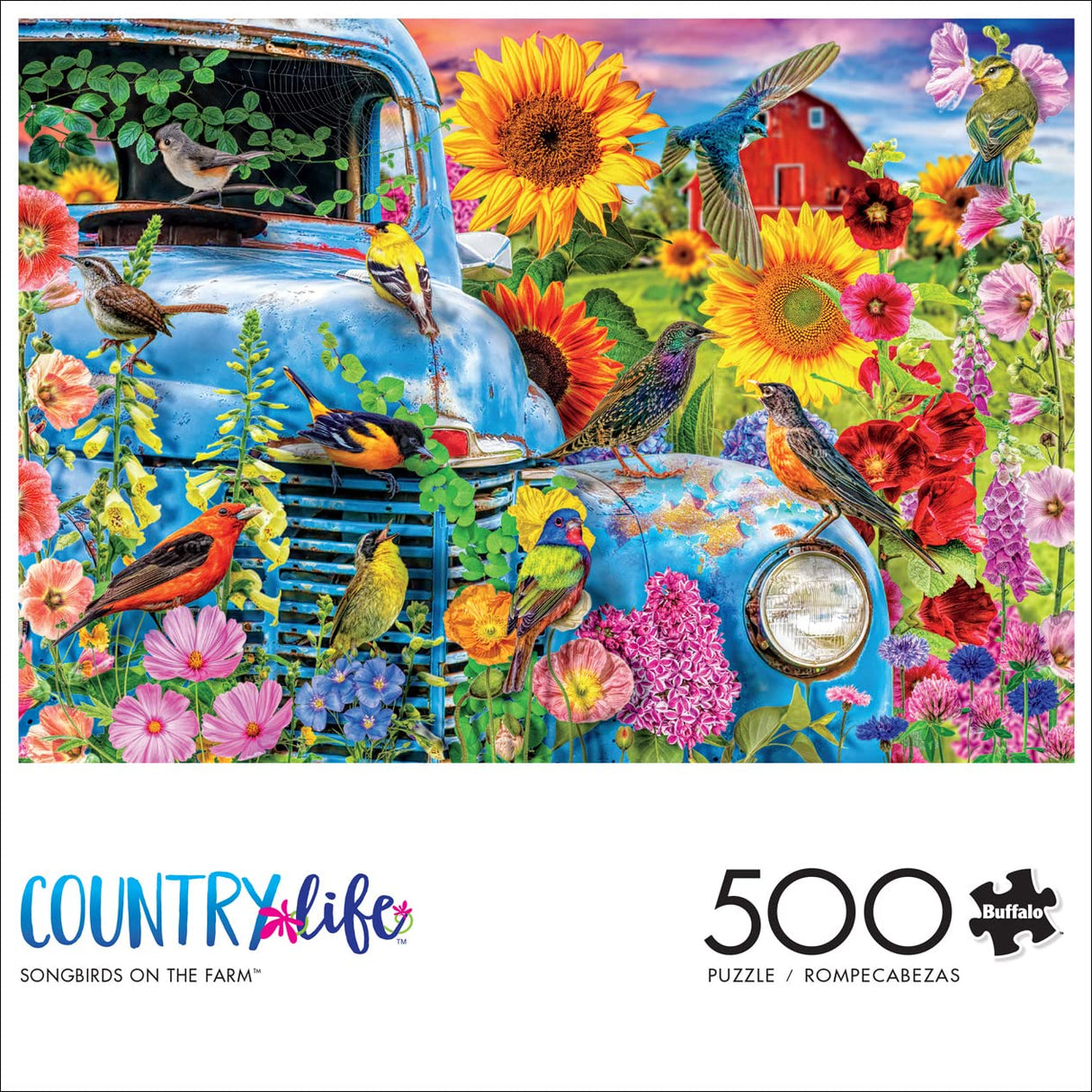 Buffalo Games - Country Life - Songbirds on The Farm - 500 Piece Jigsaw Puzzle Buffalo Games