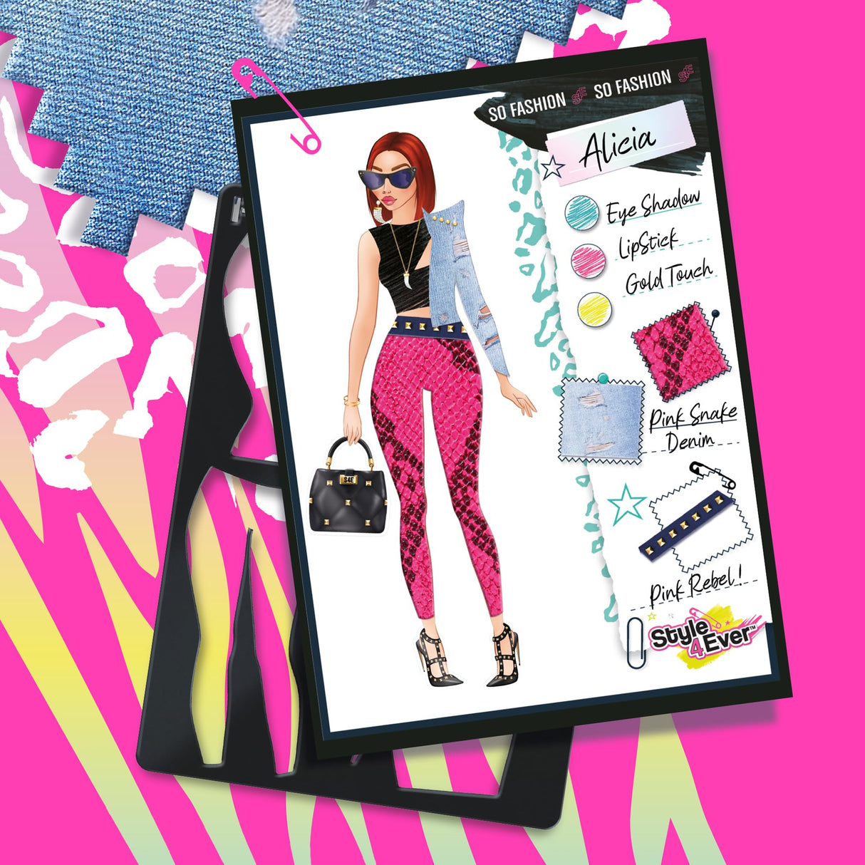 Canal Toys Style 4 Ever Fashion Design Studio, Design your own Fashions, Design Sheets with Stencils, Stickers, and Fabrics, Add Colors, Patterns, and Textures, All Organized in the Stylish Studio Canal Toys