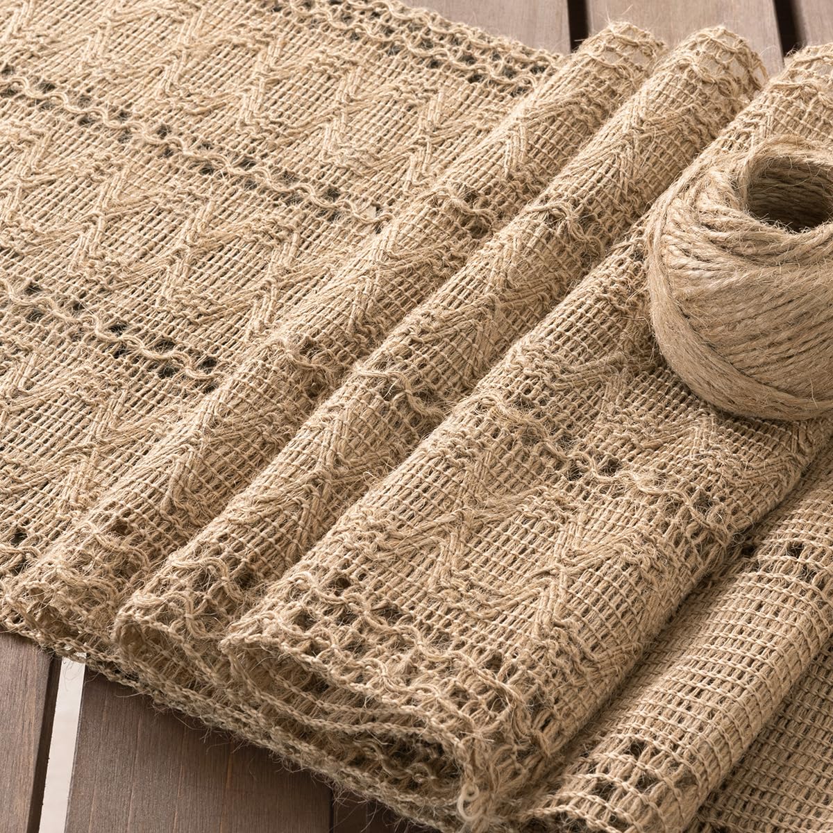 Socomi Boho Table Runner Fall Thanksgiving Farmhouse Burlap Jute Bamboo Rustic Dining Kitchen Centerpiece Decor Small Macrame Woven Coffee Table Runner for Dresser Scarf Home Decor 12x72 inch Socomi