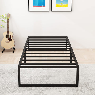Lutown-Teen 14 Inch Twin XL Bed Frames Heavy Duty Sturdy Metal Platform Bed Frame No Box Spring Needed, Noise Free, Easy Assembly, Black