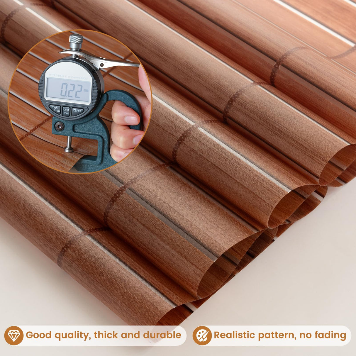 DKTIE Wooden Blinds Pattern Decorative Window Privacy Film, Sun Blocking Heat Control, Static Cling No Glue, with Installation Tools, Stained Glass Window Film (S531, 17.7" x 78.7") dktie