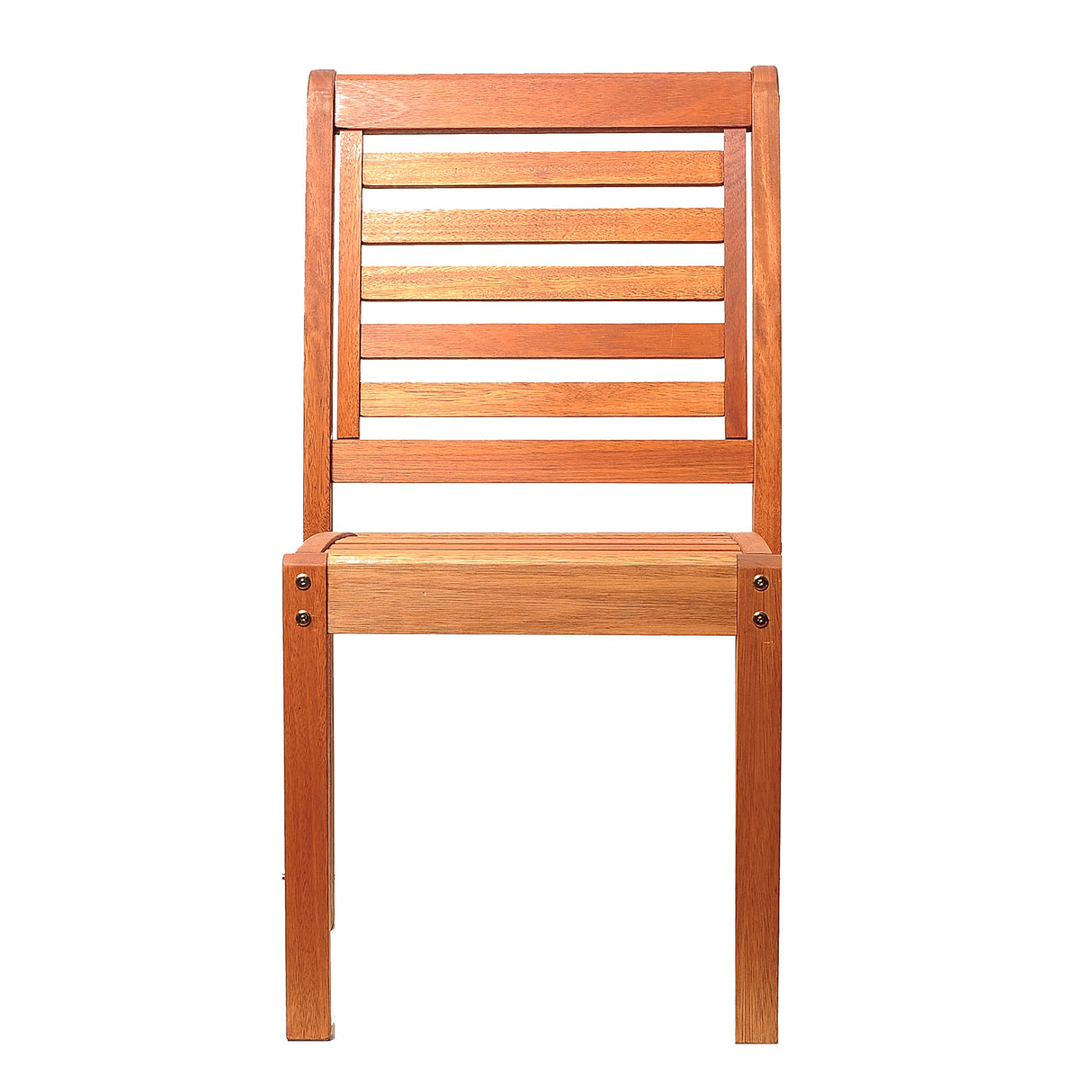 Amazonia Leeds 2-Piece Stackable Side Chair | Eucalyptus Wood | Ideal for Outdoors and Indoors Amazonia