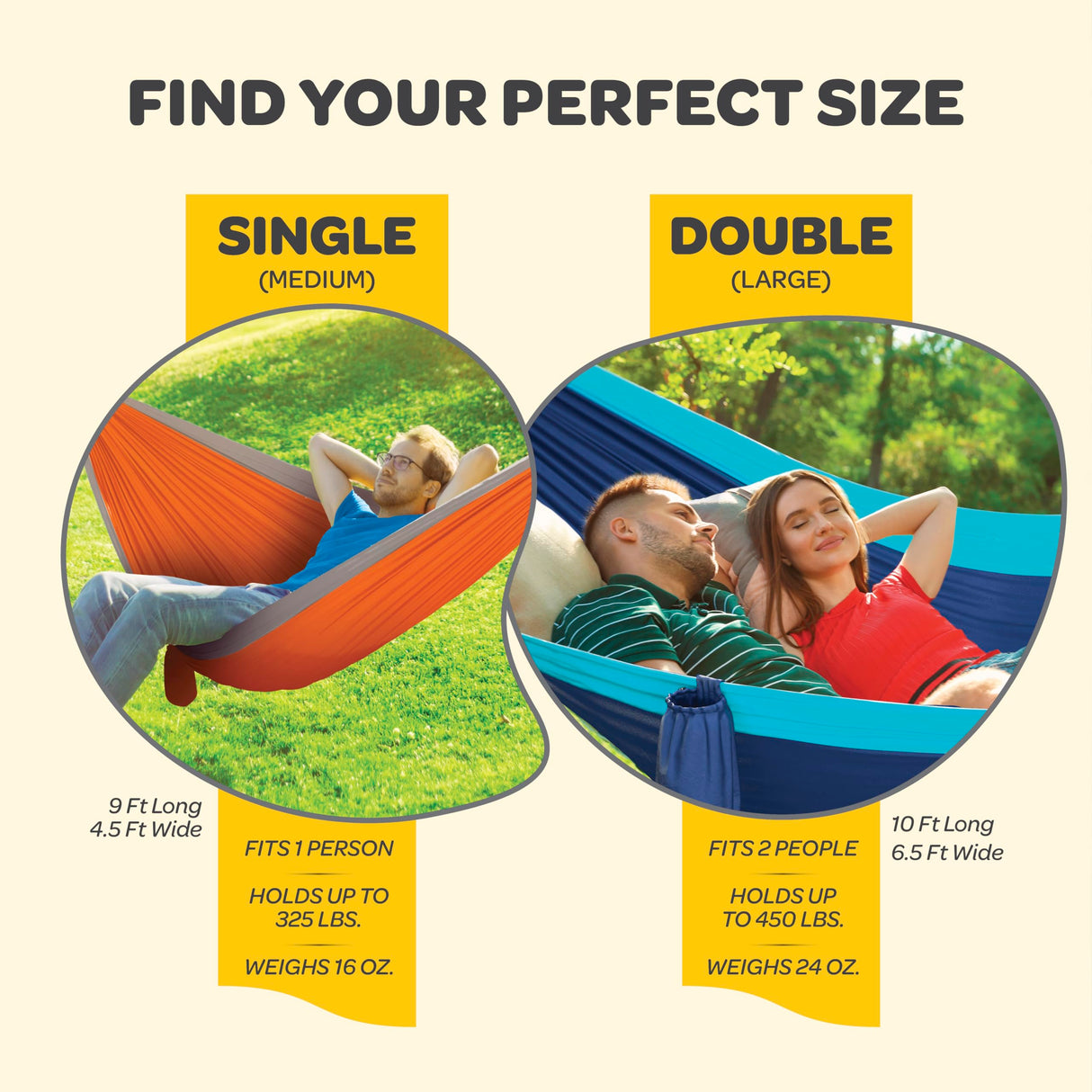 Durable Hammock 400 lb Capacity, Nylon Camping Hammock Chair - Double or Single Sizes w/Tree Straps and Attached Carry Bag - Portable for Travel/Backpacking/Beach/Backyard (Medium, Blue & Light Blue) SEWANTA