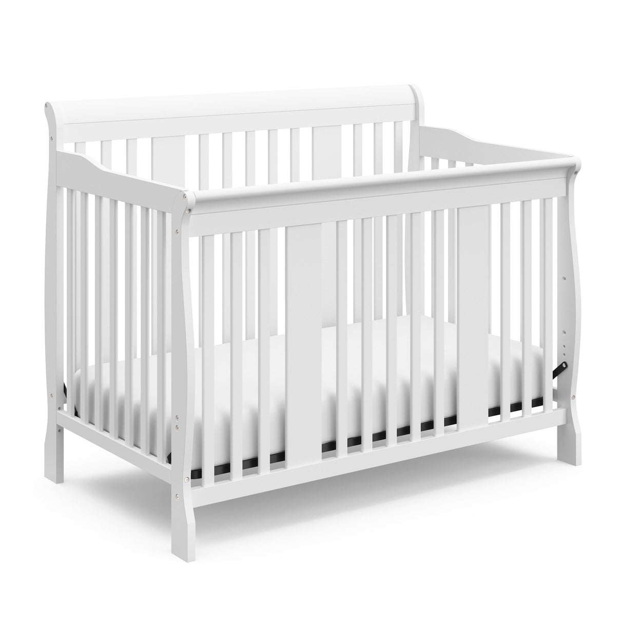 Storkcraft Tuscany 4-in-1 Convertible Crib (White) - Easily Converts to Toddler Bed, Day Bed or Full Bed, 3 Position Adjustable Height Mattress (Mattress Not Included) Stork Craft