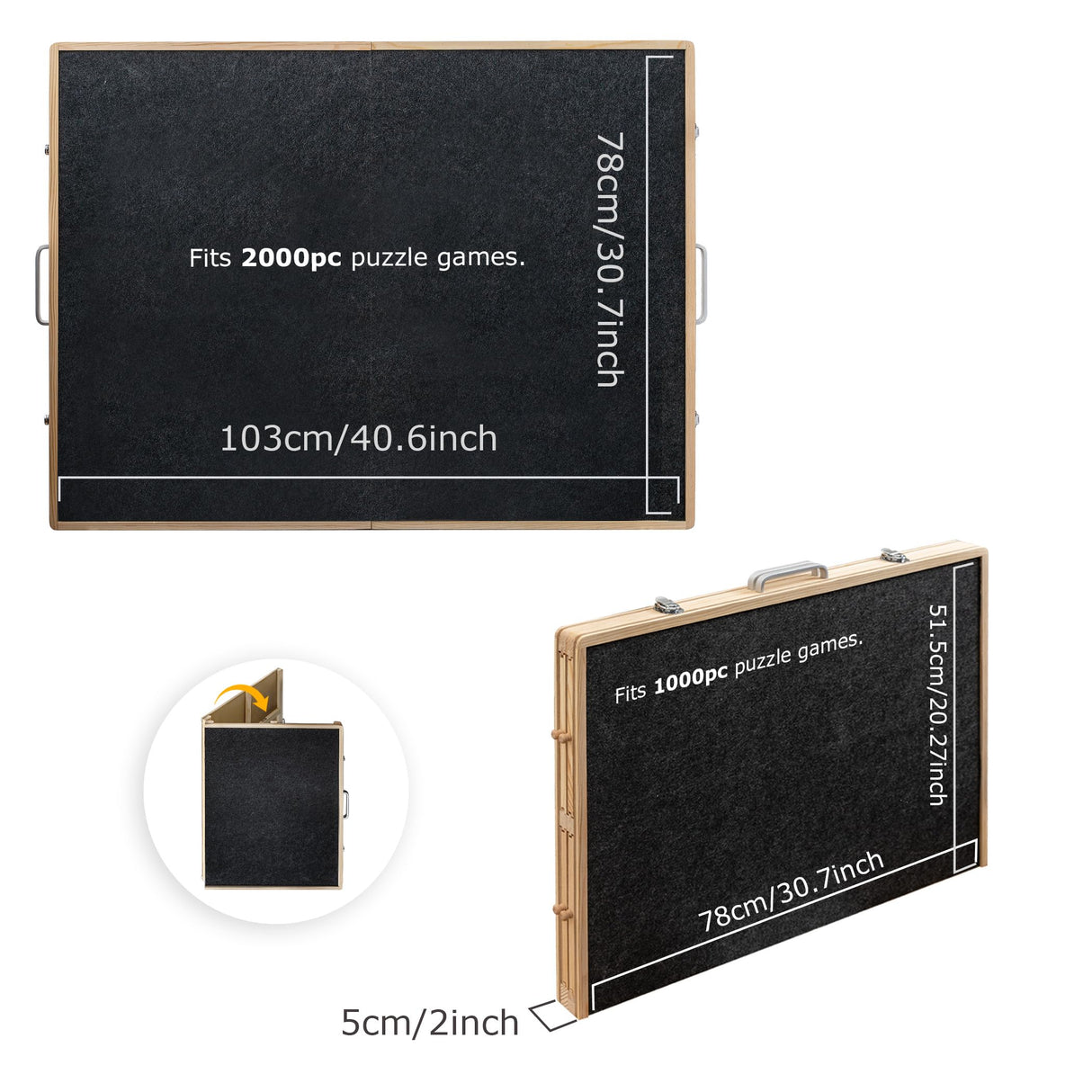 Tektalk 2000 Piece Foldable Puzzle Board with 8 Sorting Trays/Drawers, Jigsaw Puzzle Table with Cover, Storing for 2000, 1500, 1000, 500 Jigsaw Puzzle Pieces Tektalk