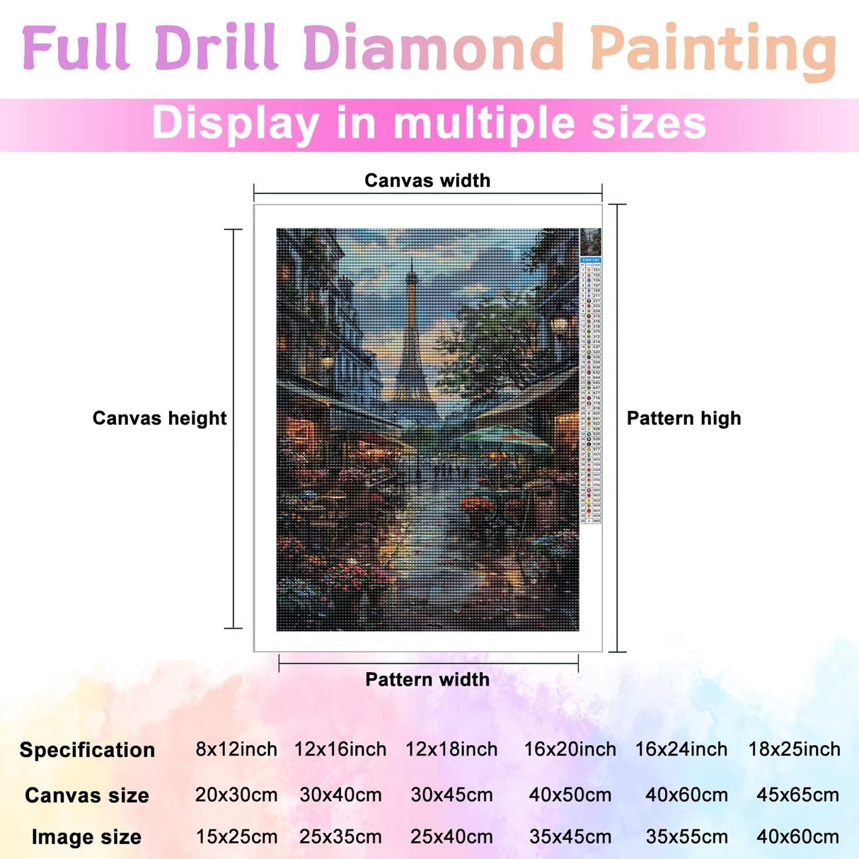 CBAEPS Adult Diamond Painting Art Landscape Kit, Paris Street, A Gift for The Travel Enthusiast, 5D Landscape Full Diamond Painting Art and Crafts Wall Decoration 8x12 Inches CBAEPS