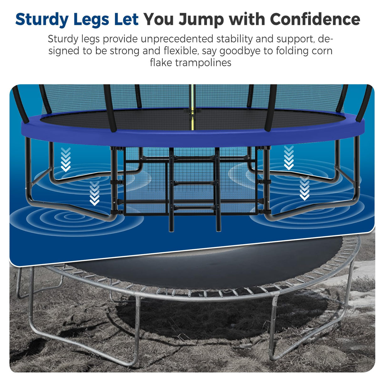 Tatub 14FT Trampoline with Enclosure Net for Kids and Audlts, Outdoor Recreational Pumpkin Trampoline Jumping Exercise Fitness Trampoline Tatub