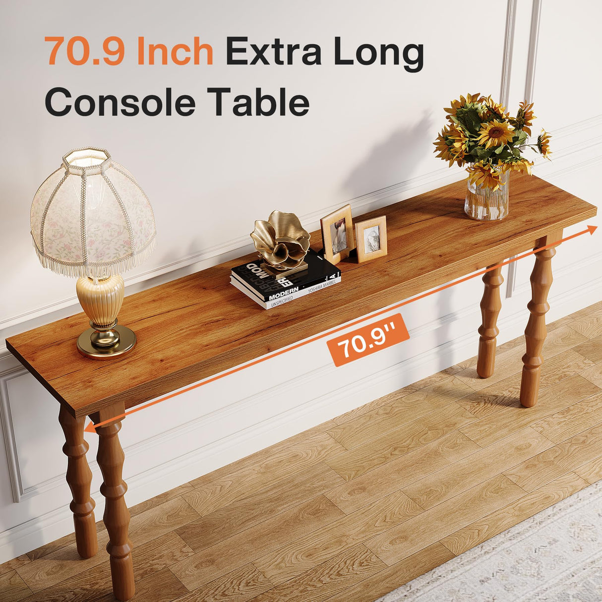 Tribesigns 70.9-Inch Extra Long Console Table for Entryway, Narrow Sofa Table Behind Couch with Solid Wood Legs, Entry Accent Table for Living Room, Foyer, Hallway, Entrance Tribesigns