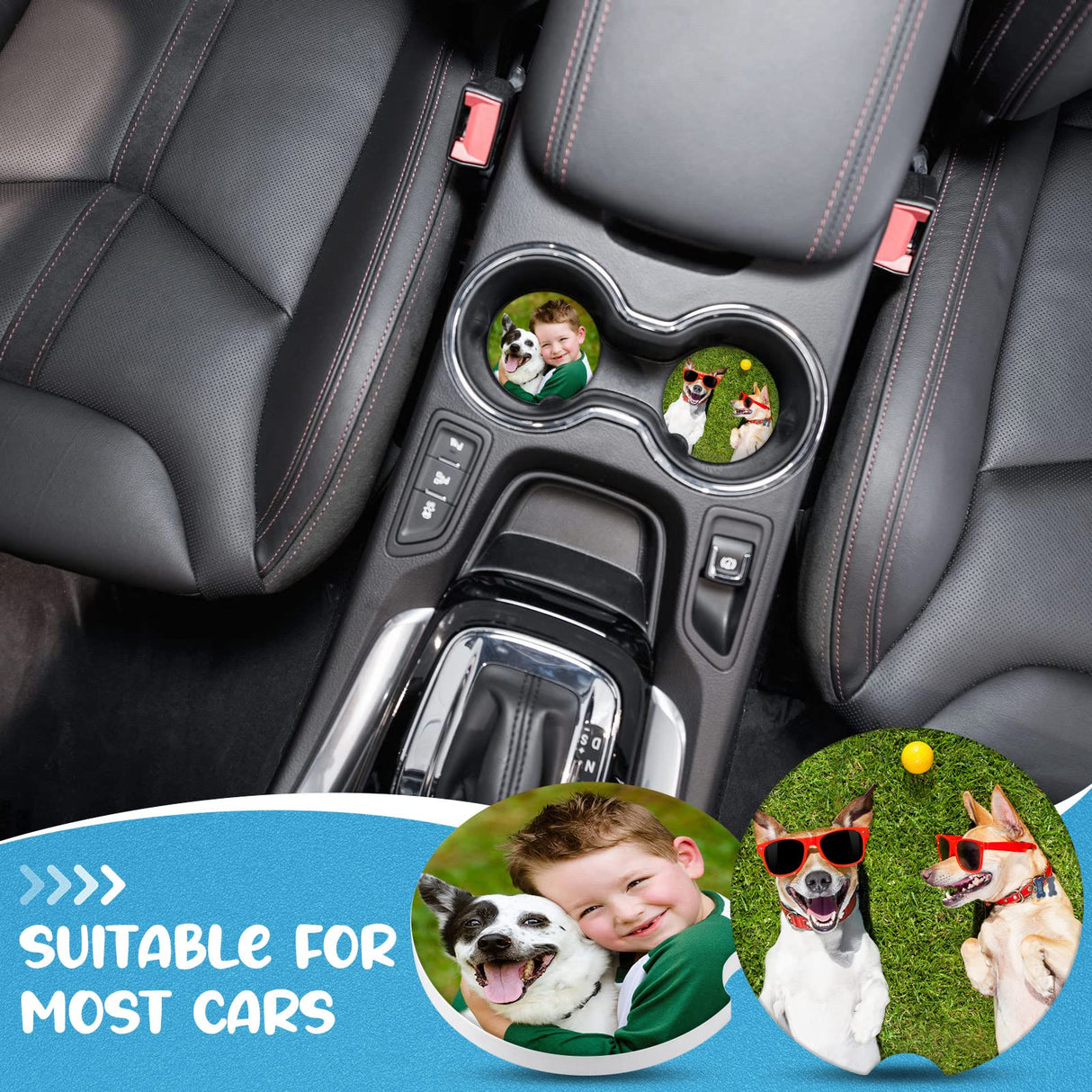 Ceramic Car Sublimation Blanks Cupholders Sandstone for Car Cup with Finger Notch for Easy Removal Car Ceramic Auto Cupholder Keep Vehicle from Cold Drink Sweat Stain Spill (24 Pieces) Frienda