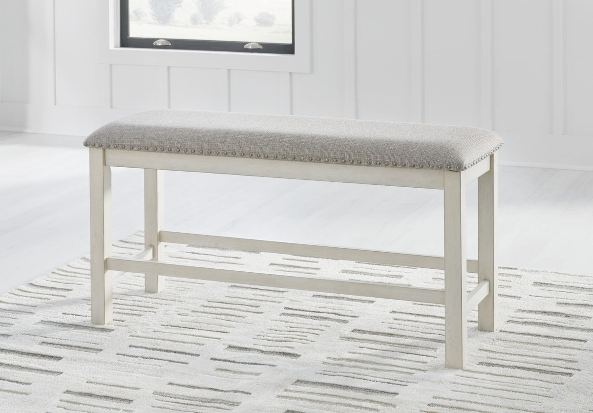 Signature Design by Ashley Robbinsdale 49" Counter Height Dining Bench, Antique White Signature Design by Ashley