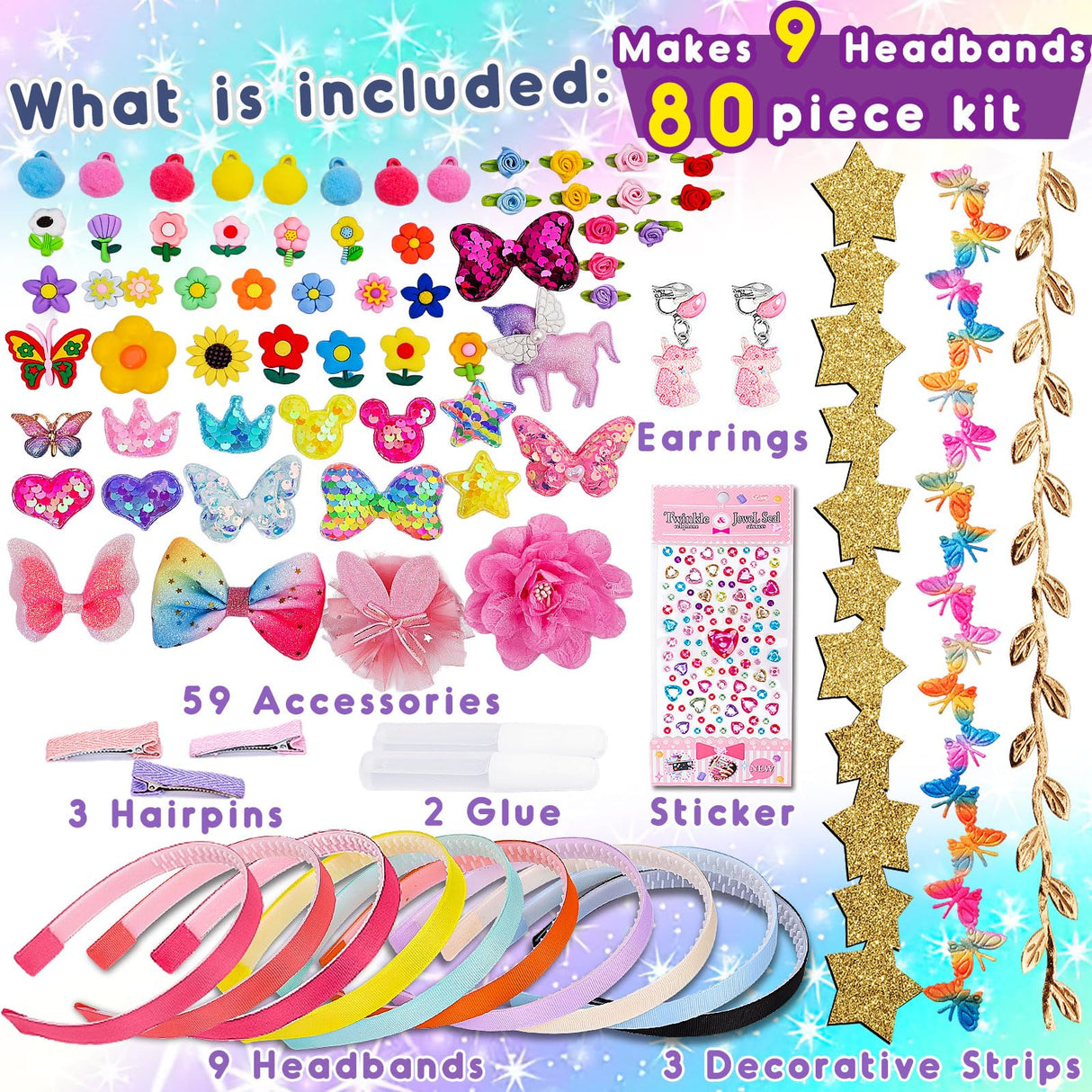 SUYUKI DIY Hair Accessories Kit - Make Your Own Fashion Headbands for Kids 4-12 SUYUKI