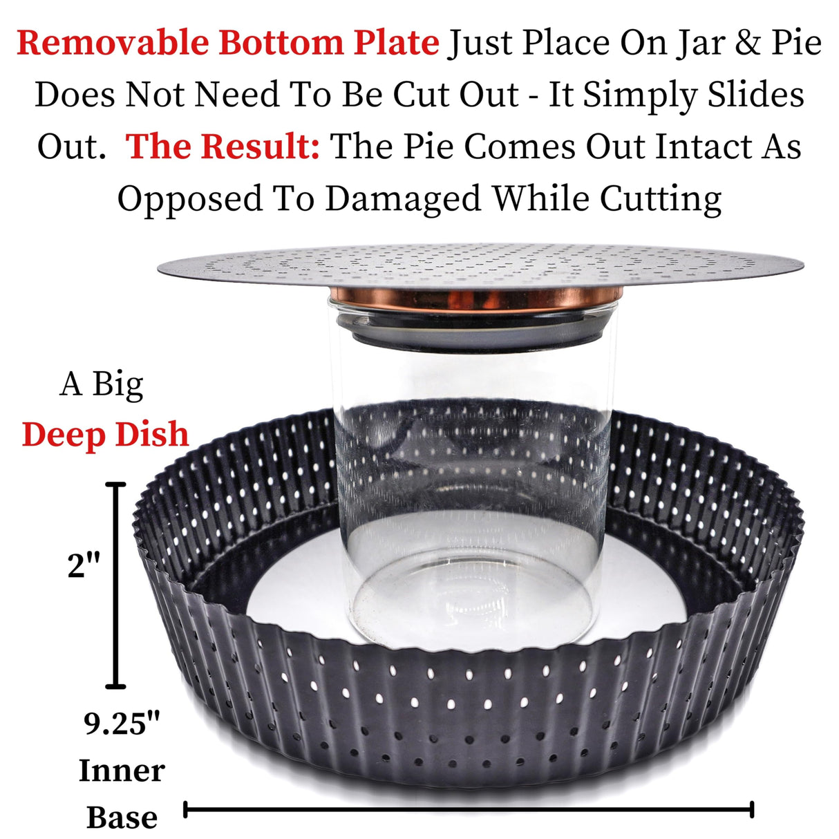 Jean Lemond: Why Holes: For The Crispiest Crusts. King Crispy's Deep Pie, Tart & Quiche Pan. A Non-Stick, Removable Bottom, Dishwasher Safe, Perforated Pie Pan Baking Plate Dish. (9 inch x 2 Deep) Jean Lemond