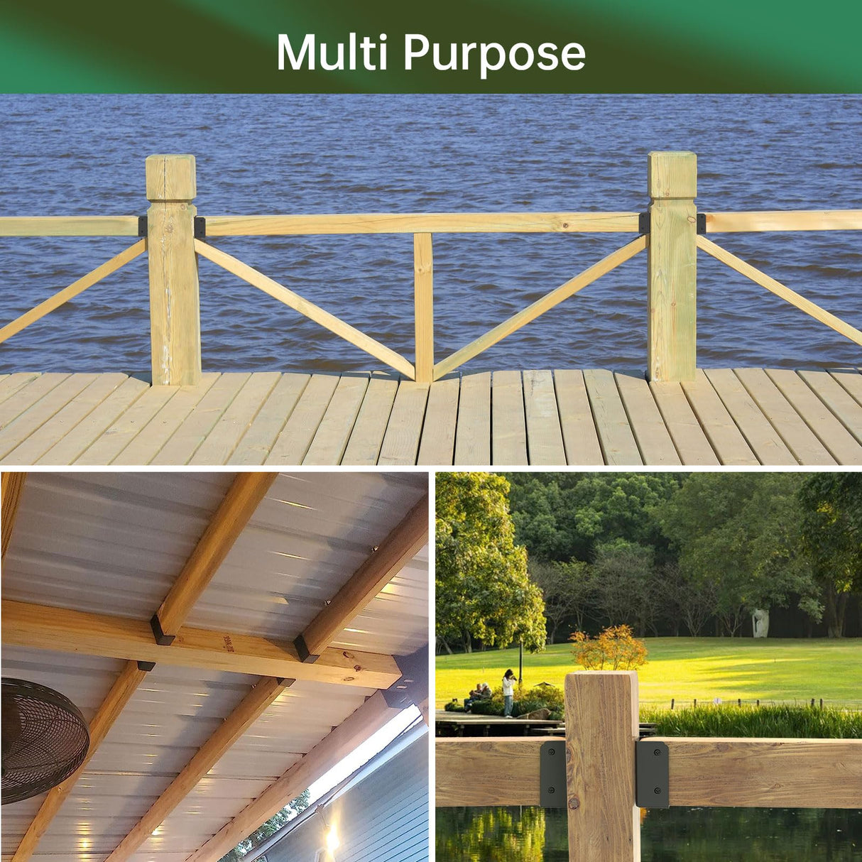 IRENPORU 24PCS 2”x 4” Stainless Steel Deck Railing Brackets Connectors, 2x4 Brackets for Stair Fence Railings Handrail IRENPORU