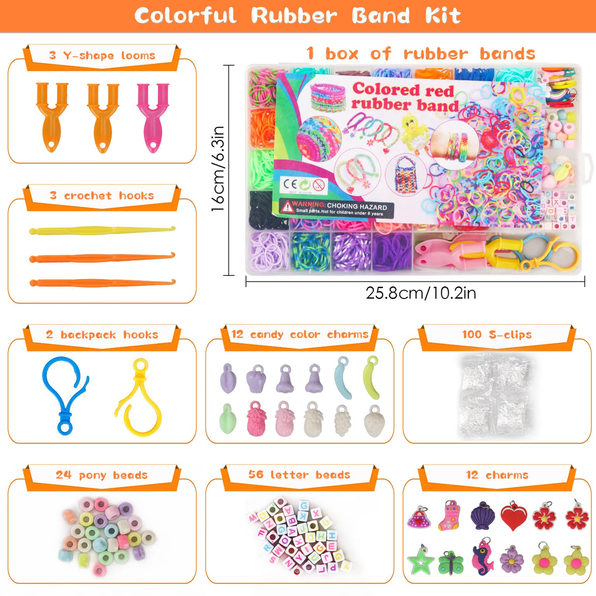 UUEMB 3000+ Rubber Band Bracelet Kit, Colorful Loom Bracelet Making Kit with Storage Box, DIY Art Craft Set with Charms Beads for Beginners Birthday Christmas Parties Gift UUEMB