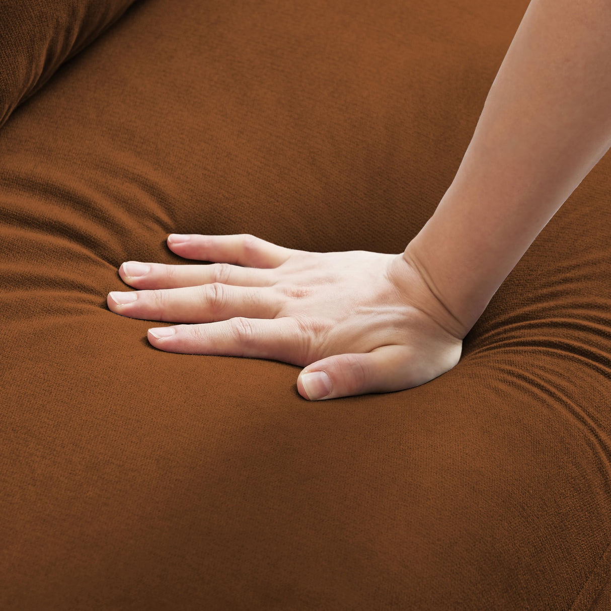 Portaforta Small Loveseat Sofa, 48" Mid Century Love Seat Couch, Modern 2 Seat Tufted Couches with Throw Pillows for Living Room, Apartment, Bedroom, Orange Portaforta