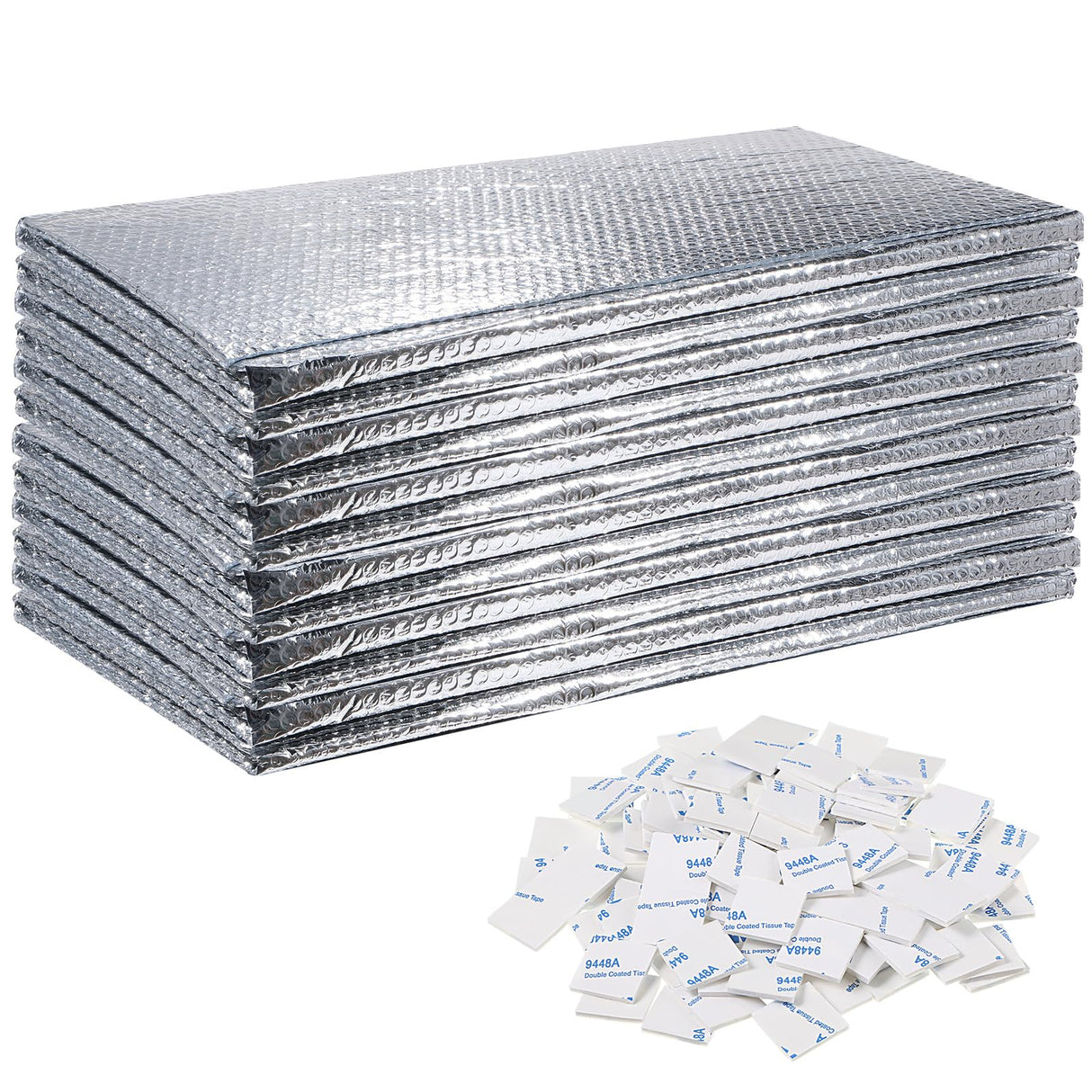 Garage Door Insulation Set Double Bubble Insulation Panels Reflective Aluminum Radiant Barrier Thermal Insulation Shield with Adhesive Tape for Garage Greenhouse Attics Walls (6 Pcs,36 x 120 Inch) Gerrii