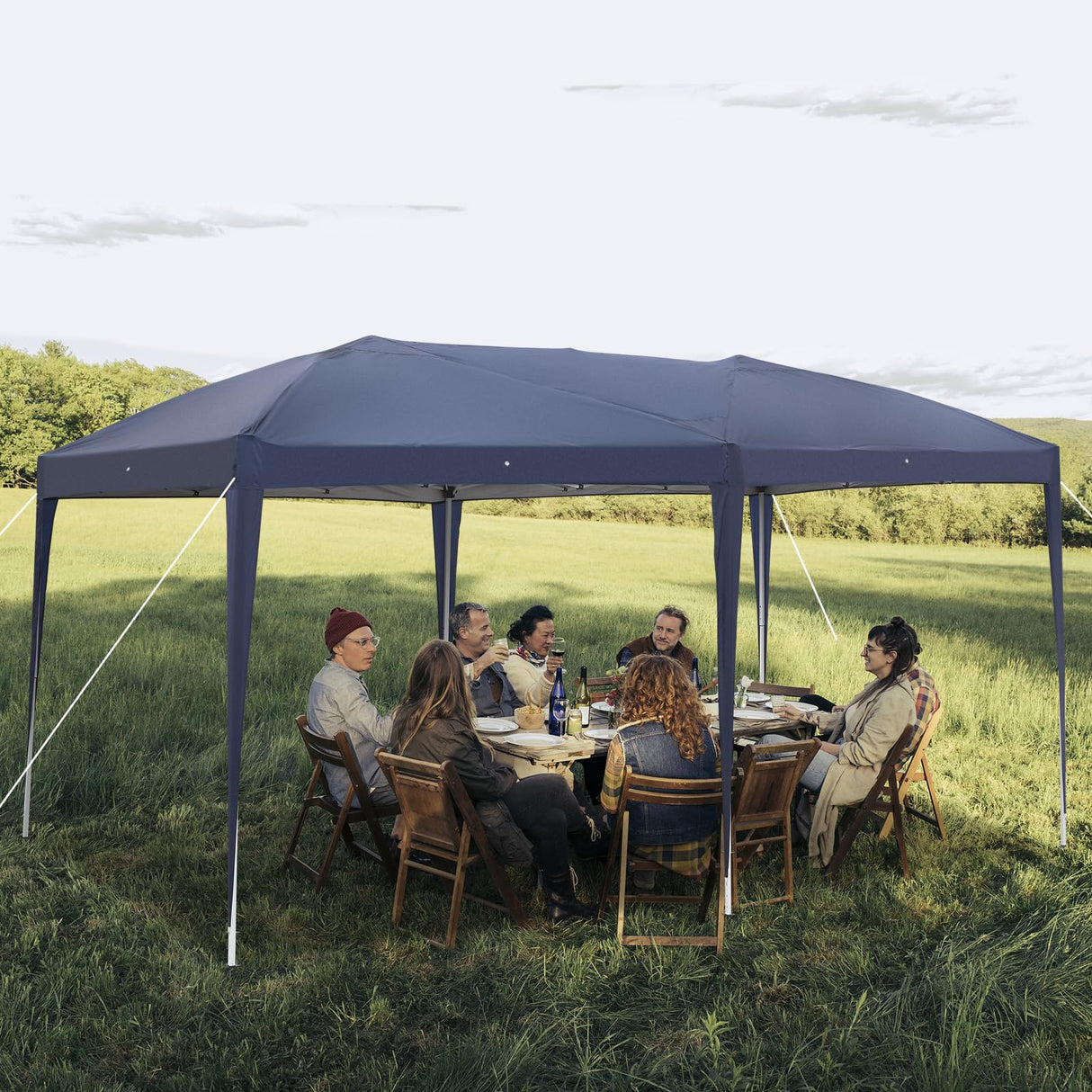 Outvita 10x20ft Ez Pop Up Outdoor Canopy Tent, Portable Commercial Instant Tent with Carry Bag for Party Wedding Birthday BBQ Events Outvita