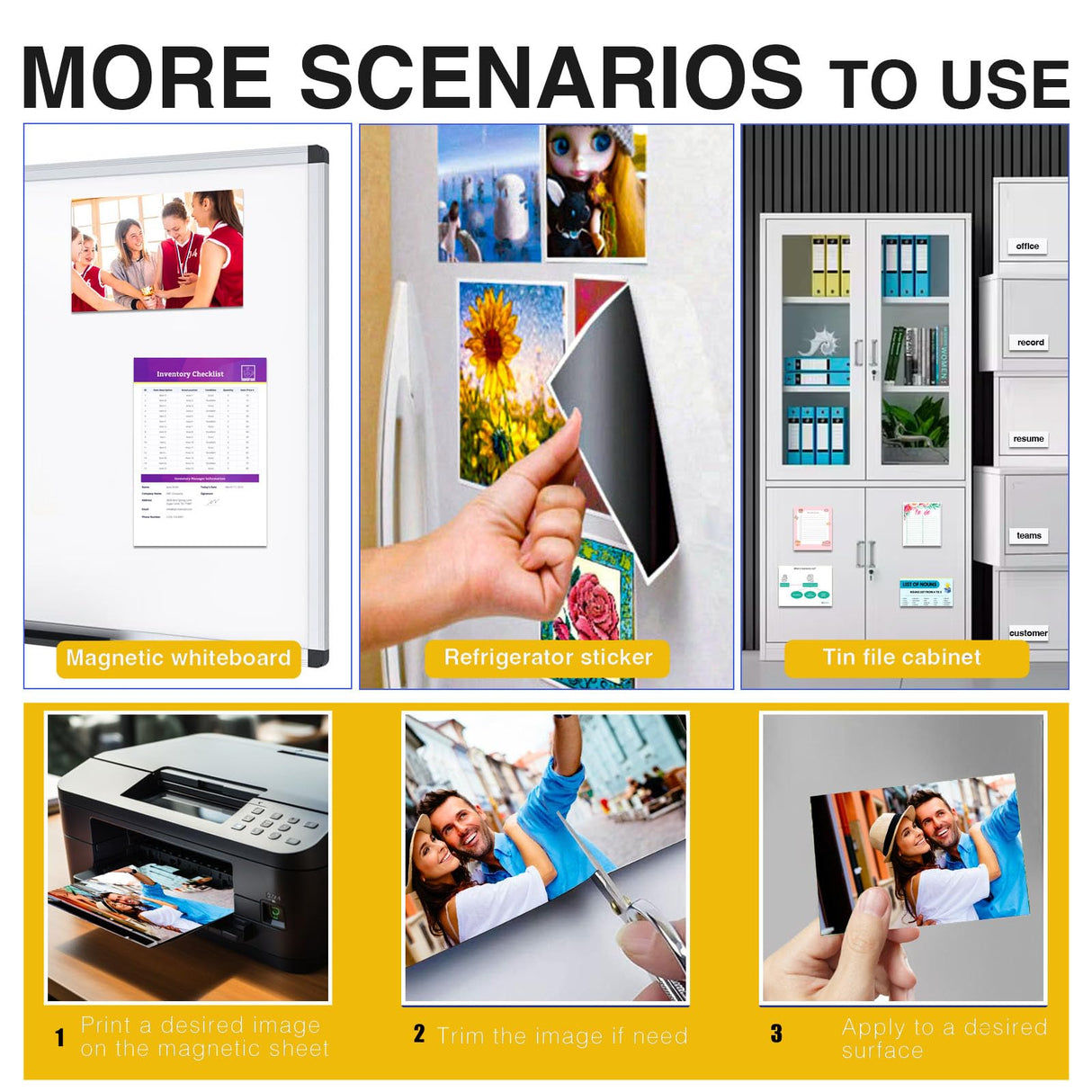 JINGZHAN Printable Magnet Sheets Non Adhesive,8.5 X11 Inches for Inkjet Printers,10 Sheets Matte Cuttable Magnetic Paper,12mil Thickness DIY Flexible Magnet Photos JINGZHAN