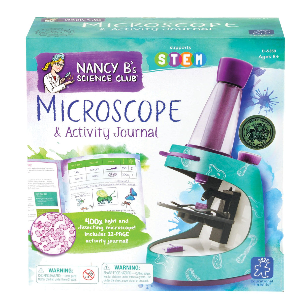 Educational Insights Nancy B's Science Club Microscope for Kids, Microscope Kit, Gift for Boys & Girls, Ages 8-12 Learning Resources