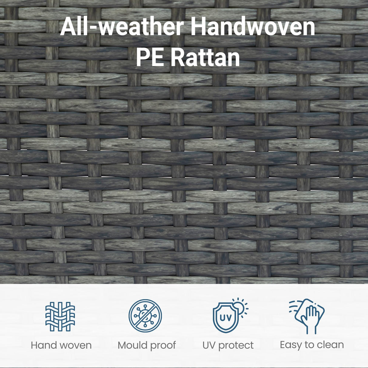 Wisteria Lane 5 Piece Outdoor Patio Furniture Set, All Weather Wicker Rattan Sectional Sofa Conversation Set with Cushions & Glass Coffee Table, Ideal for Backyard Porch Garden Balcony, Beige Wisteria Lane