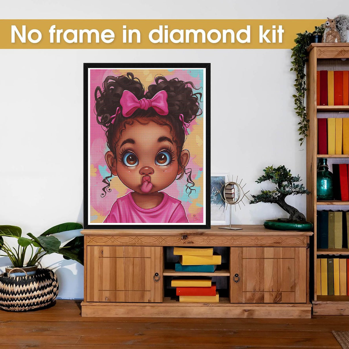 Bimkole 5D Diamond Art Kits for Adults Cartoons African, Full Drill DIY Rhinestone Embroidery Set Paint with Diamonds Art by Number Kits Cross Stitch Home Wall Craft Decor 12x16 Inch Bimkole