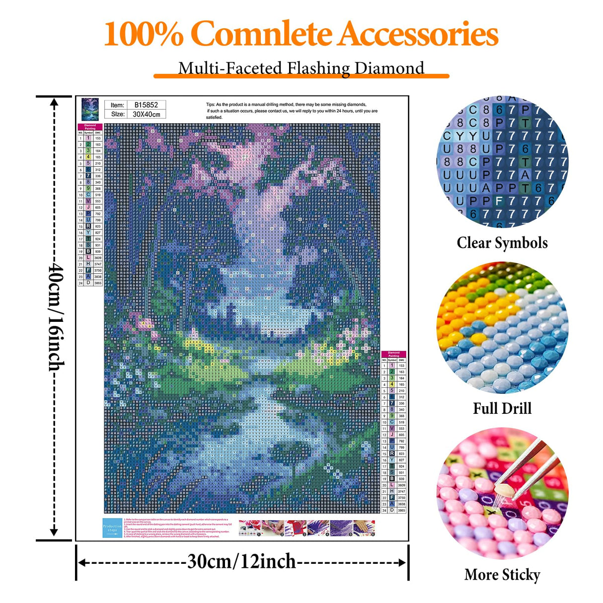 Offito Forest Diamond Art Kits for Adults, Fantasy Landscape Diamond Painting Kits for Beginners, DIY Full Drill Dots Gem Art Paint for Home Wall Decor 12 x 16 Inch Offito