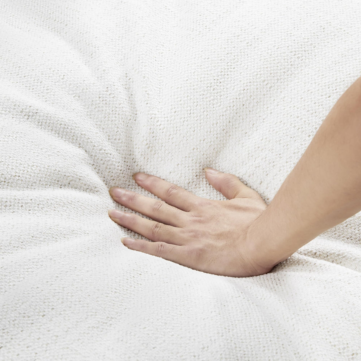 CHITA Sectional Modular Down Filled L Shape Sofa, Comfty Feather L Shape Cloud Couch,FSC Certified L Shaped Couch for Living Room, 114 inch Width,4 Seat with Storage Ottoman, Cream CHITA