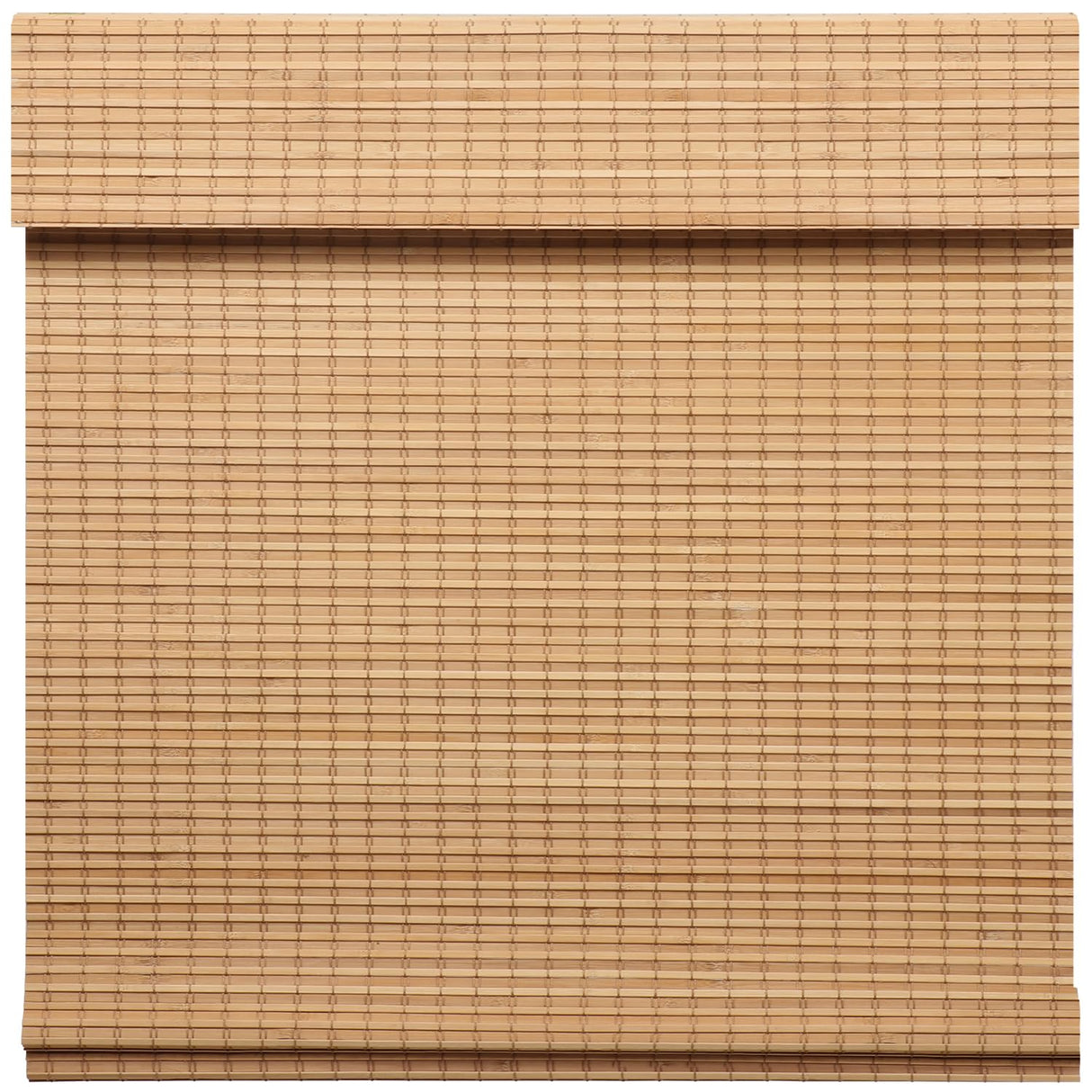 LUCKUP Cordless Bamboo Roman Blinds Shades for Indoor Windows-Blackout Room Darkening Roman Blinds with 6" Valance Cover Enhanced Privacy, 32" W x 64" H LUCKUP