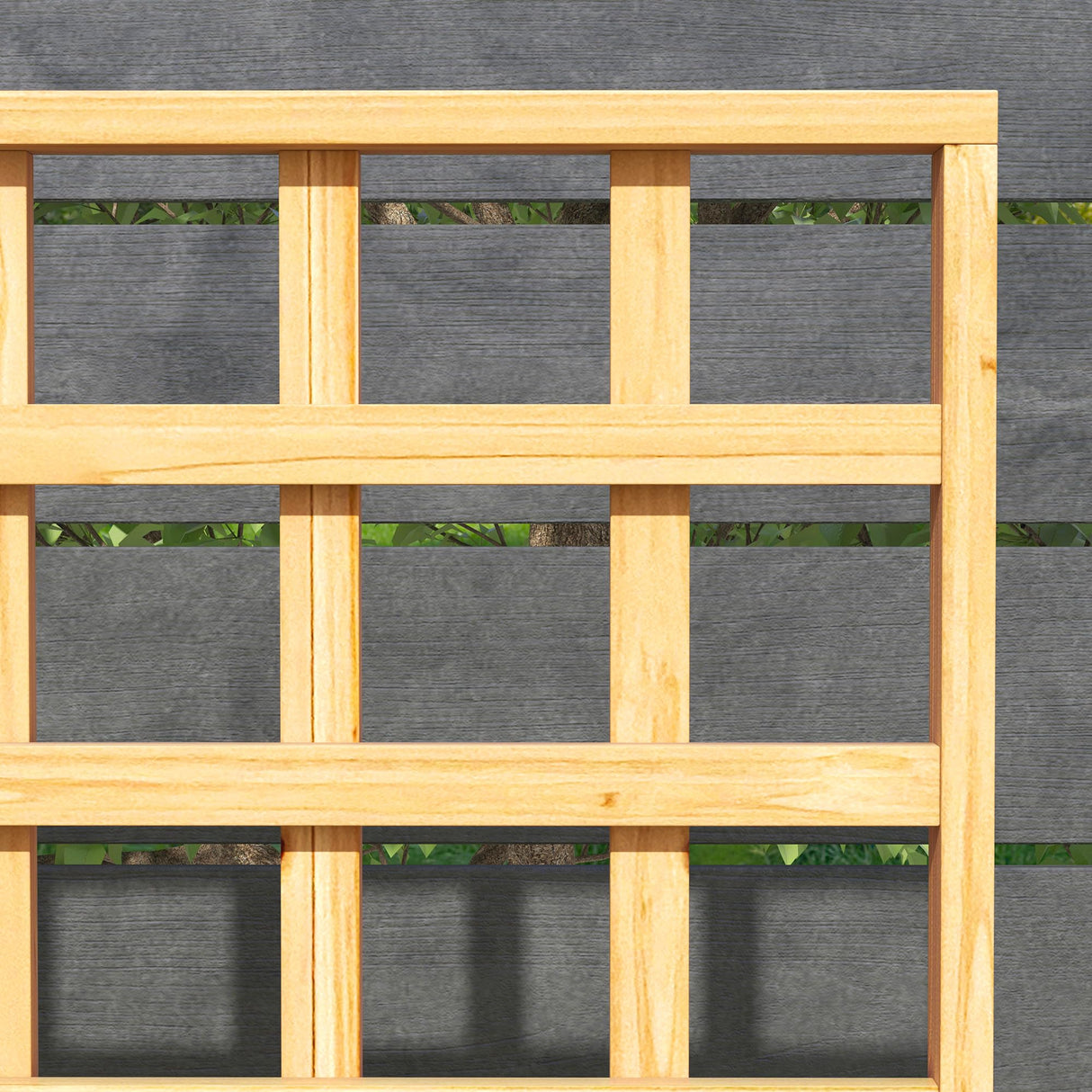 Outsunny Wooden Raised Garden Bed with Trellis, Elevated Planter Box with Storage Shelf, Outdoor Flower Box for Vegetables, Flowers, Herbs Outsunny