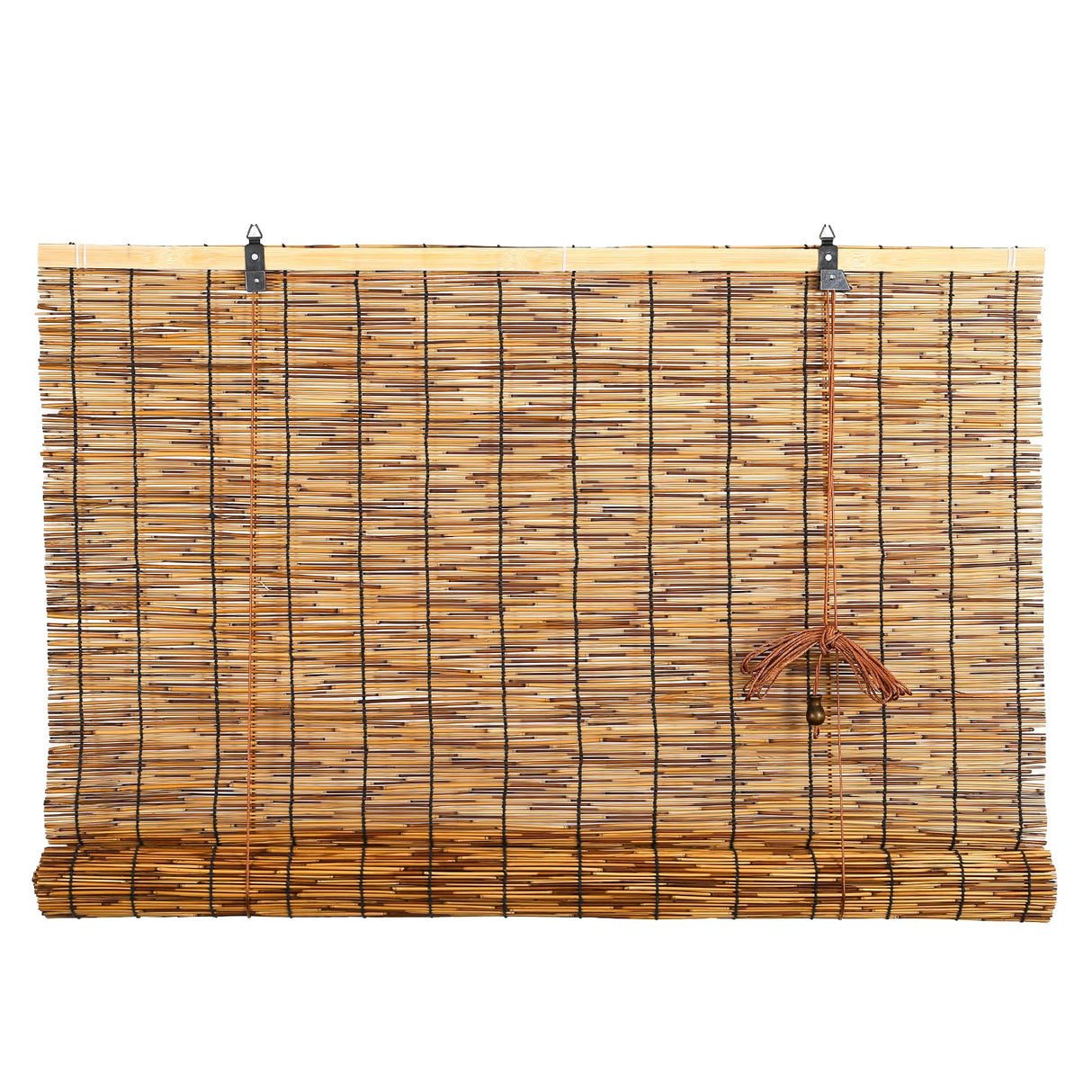 CSBWDLT Reed Roller Blinds Shades, Vertical Lifting and Breathable Waterproof Design, Sun Shade and Ventilation, Easy Installation,24" Wx64 H CSBWDLT