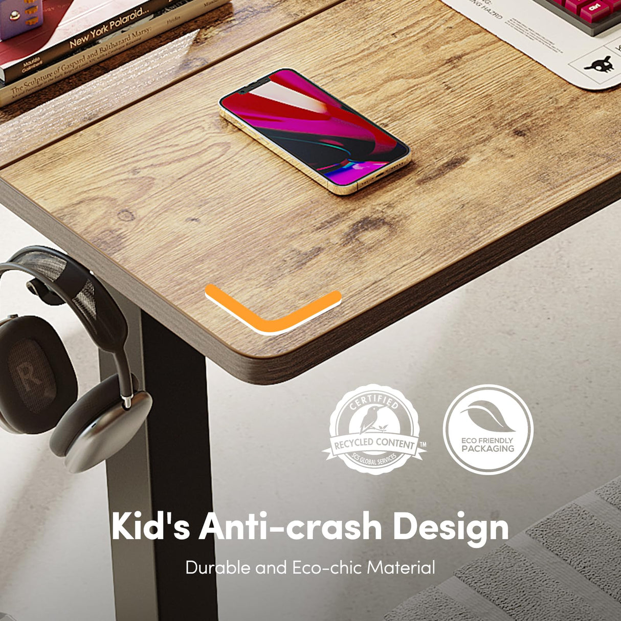 FEZIBO Electric Standing Desk Adjustable Height, 48 x 24 Inch Sit and Stand Desk, Home Office Desk, Ergonomic Workstation Computer Desk, Rustic Brown FEZIBO