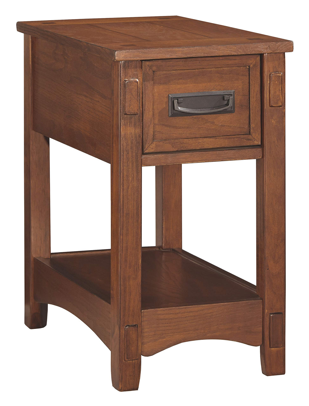 Signature Design by Ashley Breegin New Traditional Wooden Chair Side End Table with 1 Drawer and 1 Fixed Shelf, Brown Signature Design by Ashley
