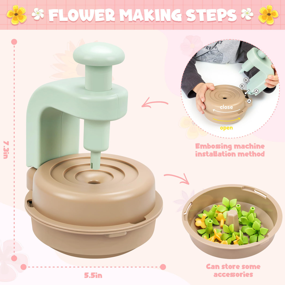 Fabric Flower Bouquets Toys, DIY Craft Kits Toys for Kids - Flower Market Toy, Build Your Flower Bouquet, Arts & Crafts for 4 5 6 7 8 Year Toddler Girl, Educational Activity Preschool B-Day Gifts Toyly