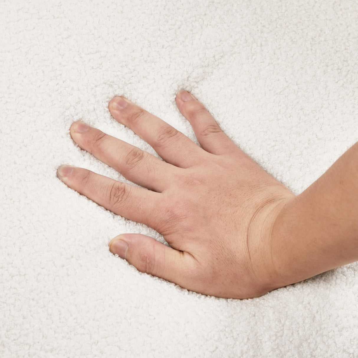 Yaheetech Boucle Fabric Accent Chair, Vintage Rattan Vanity Chair with Wood Armrest and Legs for Living Room Bedroom Makeup Room, Ivory, 2 pcs Yaheetech