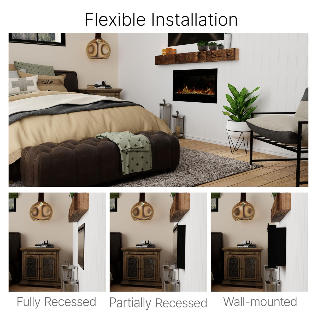 Dimplex Prism Wall Mounted Linear Electric Fireplace, 74" Inch, Black, 1400W - Premium Fireplace Heater with Acrylic Ember Bed, LED Display, Remote Control - Wall Fireplaces for Living Room, Bedroom DIMPLEX