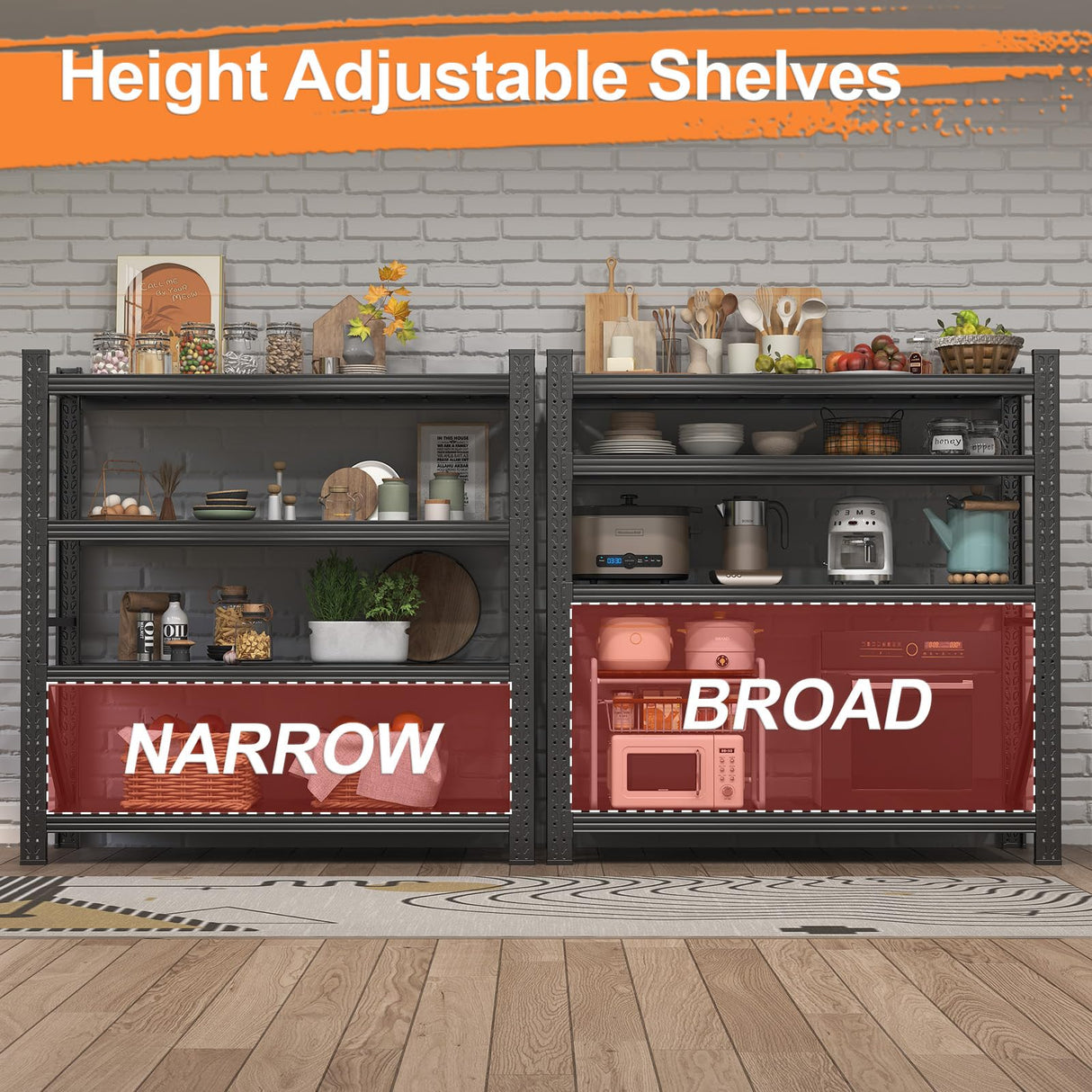 32" W Garage Shelving, 1500LBS Garage Storage Shelves Heavy Duty Industrial Shelving Unit, 3 Tier Adjustable Metal Shelving for Basement, Shop, Warehouse, 32" W x 16" D x 32" H Umeiga