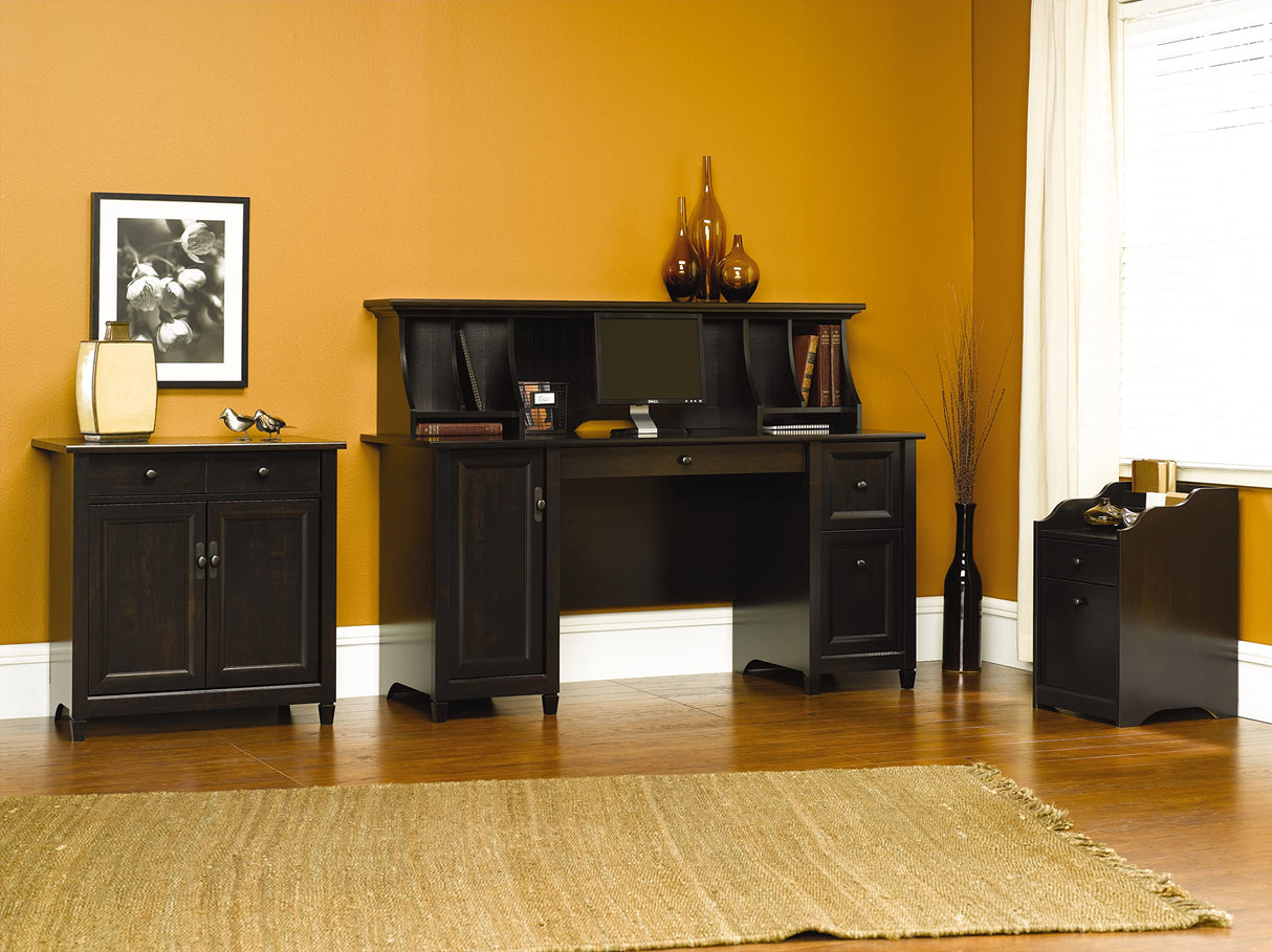 Sauder Edge Water Computer Desk with Storage Drawers, Home Office, L: 59.06" x W: 23.23" x H: 29.02", Estate Black Sauder