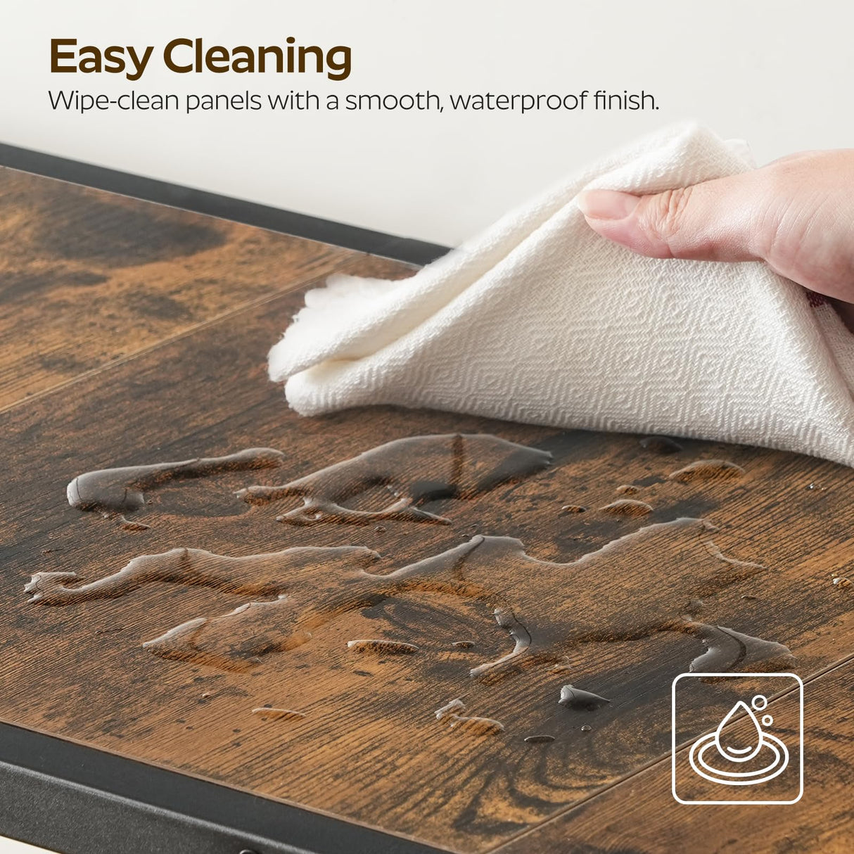 YATINEY Bar Table with LED Lights, Counter Height Table, Bar Height Table, Pub Table, Gaming Table, Metal Frame, for Living Room, Dining Room, Pub, Rustic Brown and Black BT01DBR YATINEY