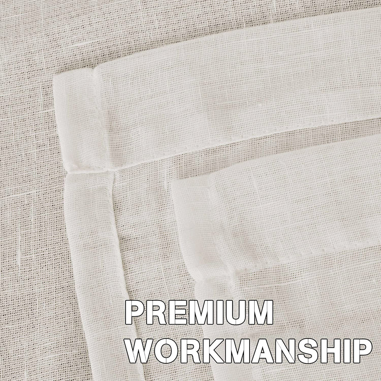 H.VERSAILTEX Linen Curtains Flax Linen Blended Curtain Panels for Living Room/Bedroom Semi Sheer Privacy Curtains 108 inch Length 2 Panels Set Nickel Grommet Window Drapes, Natural H.VERSAILTEX