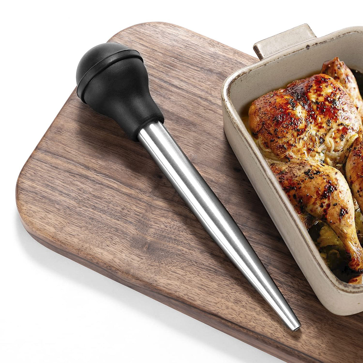 JY COOKMENT Stainless Steel Turkey Baster Baster Syringe for Cooking Meat Injector Set with 2 Marinade Needles 1 Cleaning Brush for Home Baking Kitchen Tool JY COOKMENT