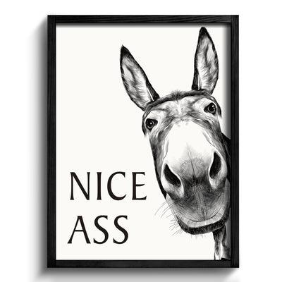Heiple Framed Bathroom Art Bathroom Wall Decor Farmhouse Home Bathroom Decor Sets Vintage Funny Wall Art Bathroom Signs (11"x14" Black Framed, Donkey)