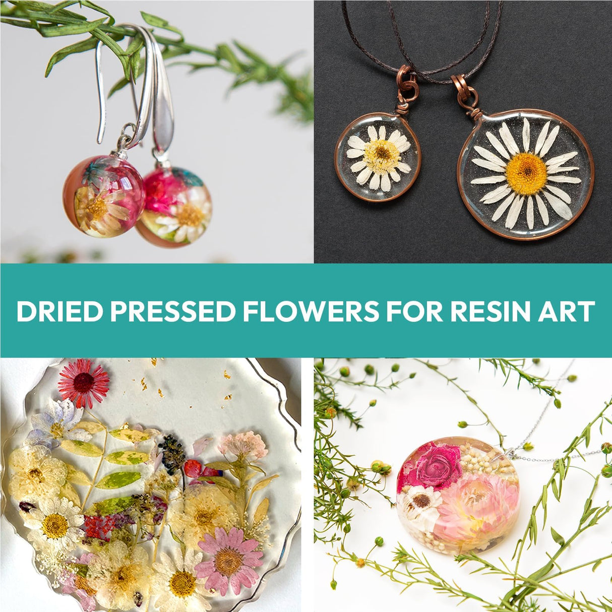 Resiners 100Pcs Dried Pressed Flowers for Resin Molds, Red Real Natural Dried Flowers Dry Leaves kit for Scrapbook Supplies Card Making Resin Jewelry Making Soap Candle DIY Crafts Resiners