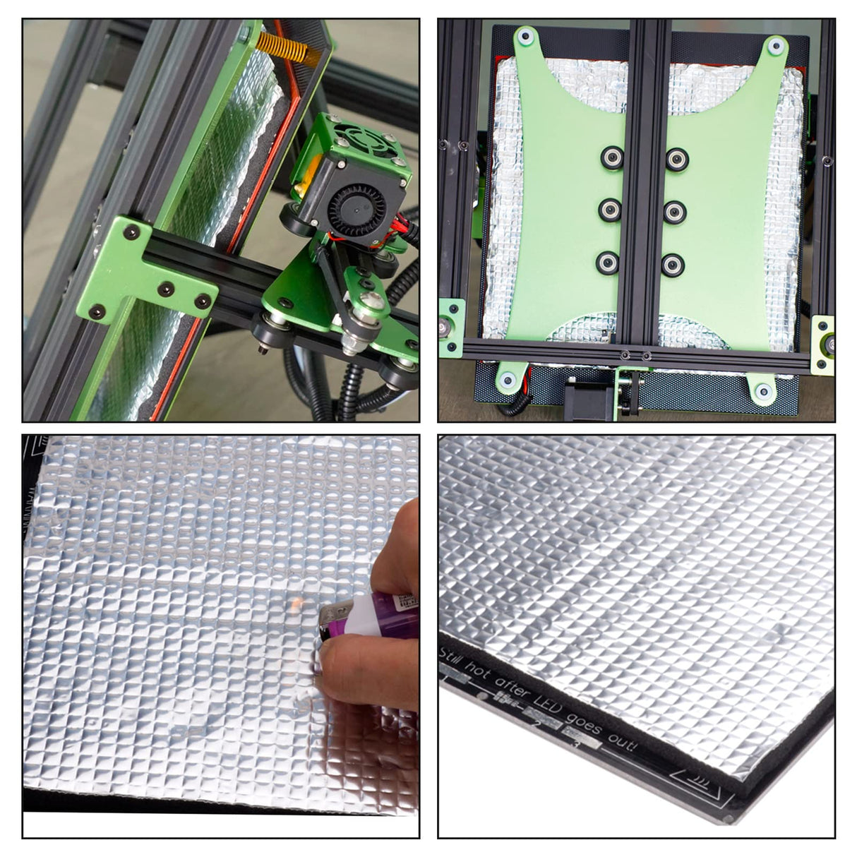 FYSETC 2pcs 3D Printer Accessories Heated Bed Insulation 220x220x8mm: Ender 3 V2 S1 Neptune3 Pro Parts 8.66x8.66x0.3inch Lightweight Foam Foil Self-Adhesive Hotbed Thermal Pad Mat Print Bed Keep Warm FYSETC