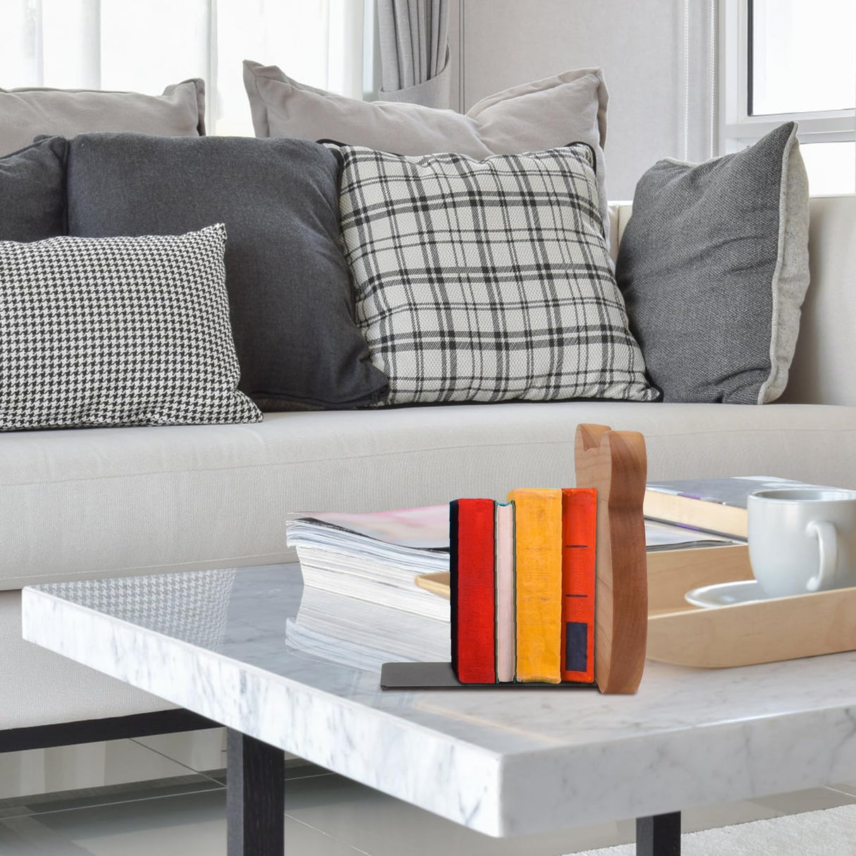 2PCS Animal Bear Modeling Bookends Metal Iron Bookends Book Holding Stands Cabin Decorative Farmhouse Rustic Bookshelf Decor Tabletop Shelves Nonskid Book Stoppers Cabilock