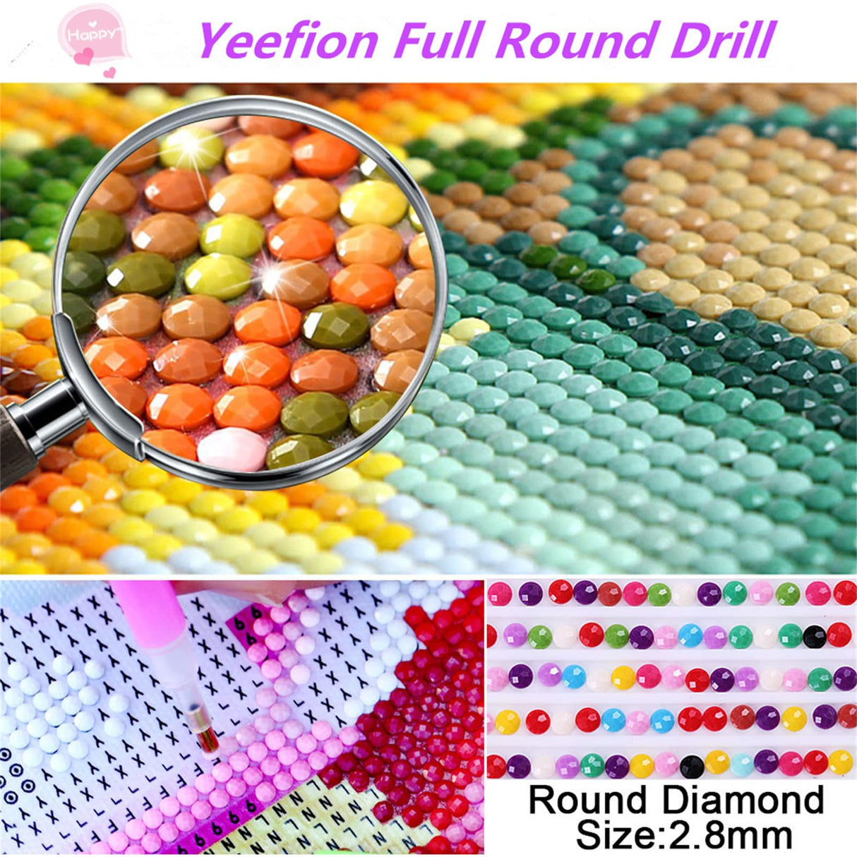 Christmas Painting by Number for Adults,16x28inch Small Size Sunrise Waves Diamond Painting Kits 3 Sets for Beginner,5D DIY Diamond Art Paintings Craft Kits for Home Wall Decor,Women Gifts YF-13208 Yeefion