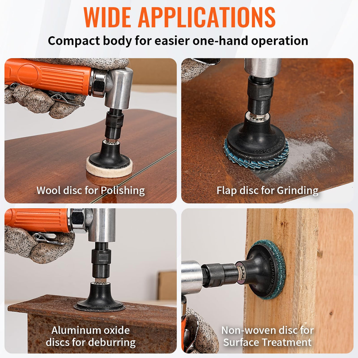Baisiky 1/4" Mini Air Die Grinder Kit Right Angle 90 Degree Pneumatic Sander 20,000RPM High Speed with 1/4"(6MM) and 1/8"(3MM) Collets for Grinding, Polishing and More Baisiky