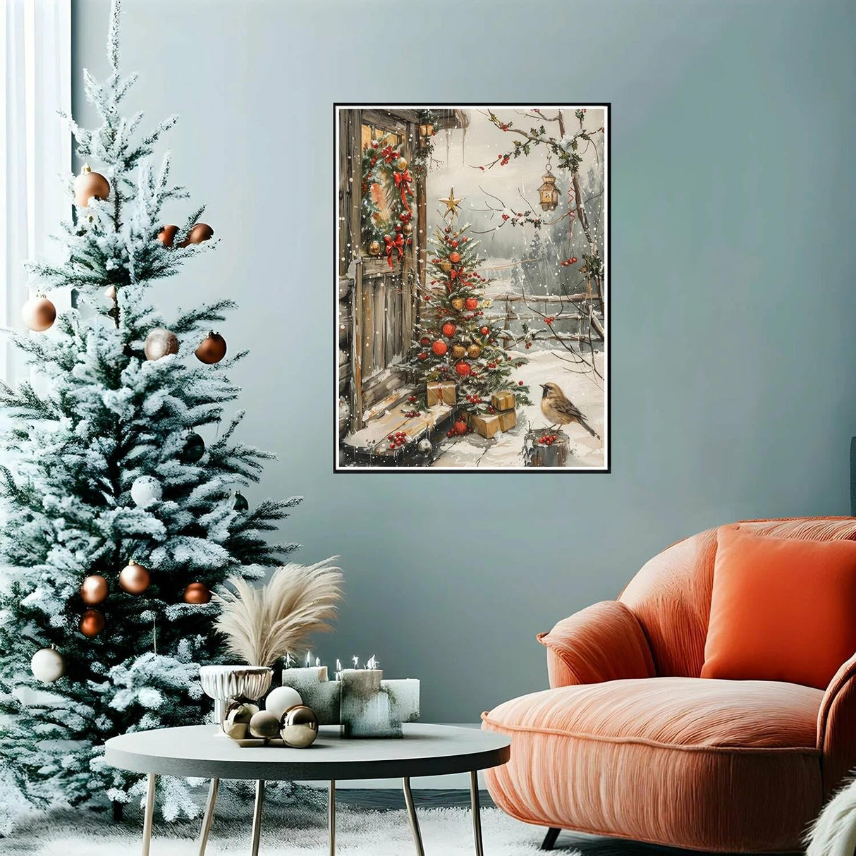 YQFCZDQ Christmas Diamond Art Kits for Adults,Winter Snow Landscape 5D Diamond Painting Kits for Adults Beginners,Birds DIY Full Round Drill Diamond Dots Gem Art Kits for Adult,Home Wall Decor 12x16in YQFCZDQ